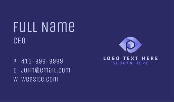 Violet Cube Enterprise Business Card Design Image Preview