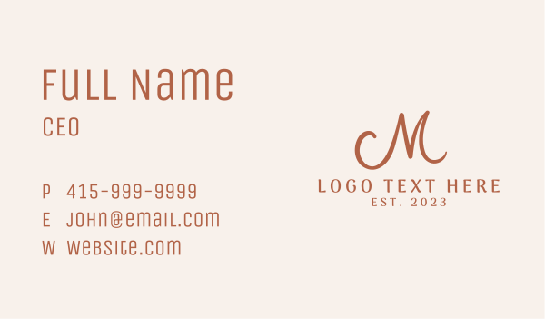 Classy Fashion Letter M Business Card Design Image Preview