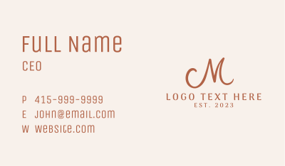 Classy Fashion Letter M Business Card Image Preview