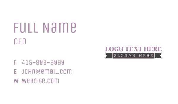 Purple Punk Wordmark Business Card Design Image Preview