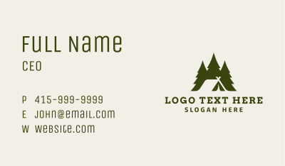 Forest Tree Camping Tent Business Card Image Preview