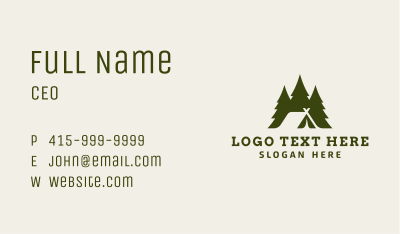Forest Tree Camping Tent Business Card