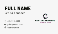 Cyber Glitch Letter C Business Card Image Preview