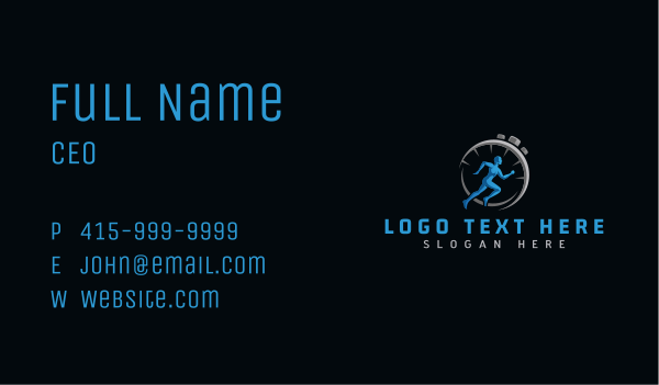 Stopwatch Fitness Runner Business Card Design Image Preview