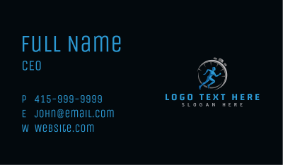 Stopwatch Fitness Runner Business Card Image Preview