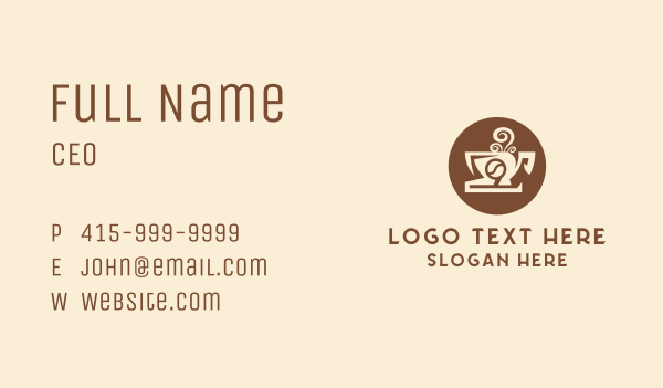 Steampunk Coffee Cup Cafe Business Card Design Image Preview