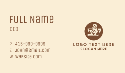 Steampunk Coffee Cup Cafe Business Card Image Preview