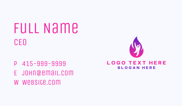 Fire Human Fitness  Business Card Design Image Preview