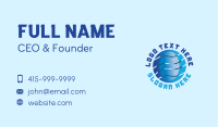 Blue Technology Globe Business Card Image Preview