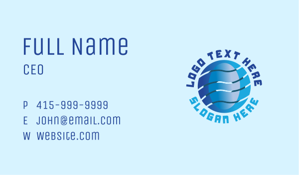 Blue Technology Globe Business Card Design Image Preview