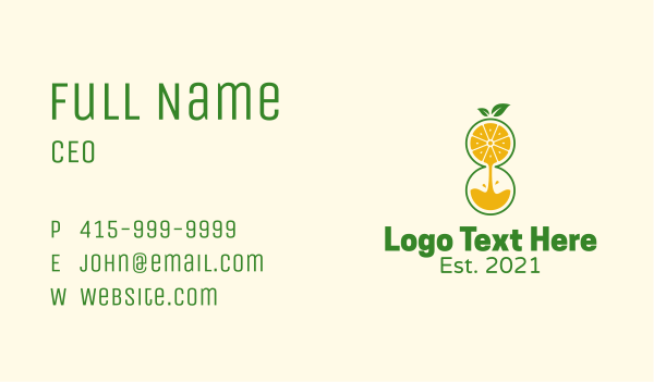 Lemon Juice Hourglass  Business Card Design Image Preview
