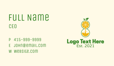 Lemon Juice Hourglass  Business Card Image Preview