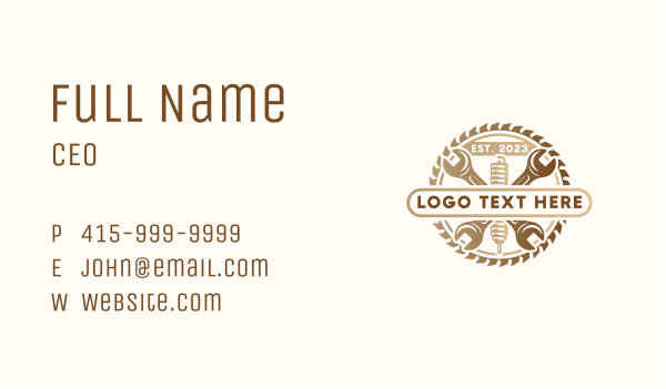 Mechanical Wrench Workshop Business Card Design Image Preview