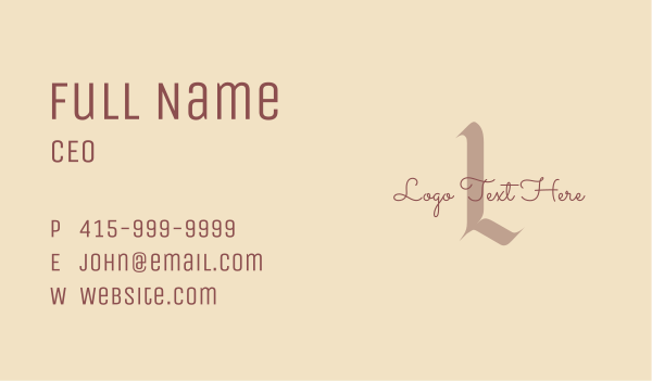 Elegant Feminine Lettermark Business Card Design Image Preview