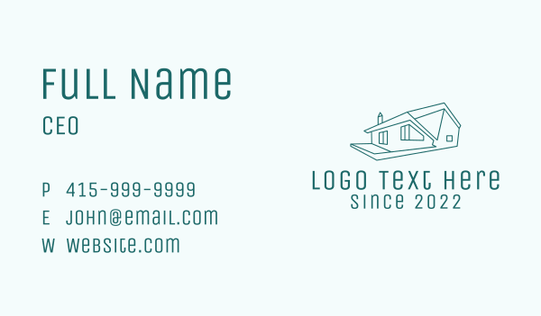Green Tiny House Contractor  Business Card Design Image Preview