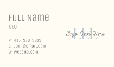 Cursive Elegant Lettermark Business Card
