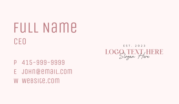 Stylish Clothing Fashion Wordmark Business Card Design Image Preview