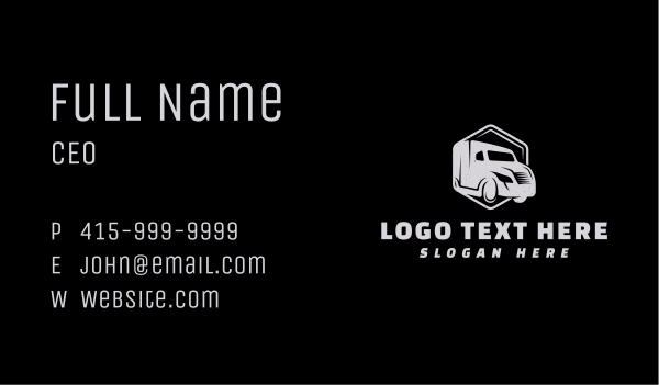 Company Truck Hexagon Business Card Design Image Preview