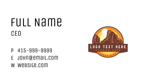 Mountain Outback Desert Business Card Design Image Preview