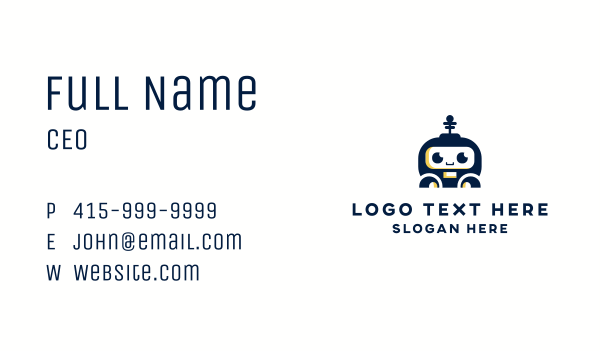 Cute Robot Television Business Card Design Image Preview