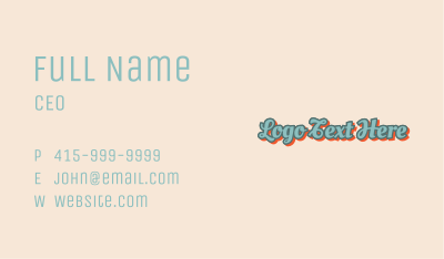 Vintage Wordmark Logo Business Card Image Preview