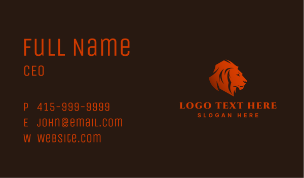 Wild Lion Firm Business Card Design Image Preview