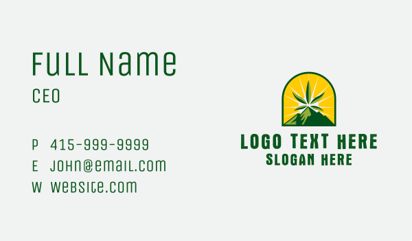 Marijuana Mountain Sunrise Business Card Design Image Preview