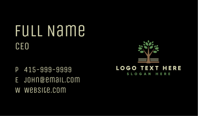 Eco Tree Book Organization Business Card Image Preview