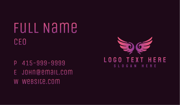Angel Wings Wellness Business Card Design Image Preview