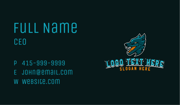 Angry Wolf Sports Mascot Business Card Design Image Preview