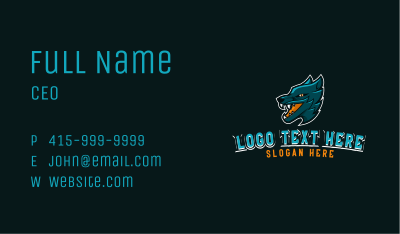 Angry Wolf Sports Mascot Business Card Image Preview