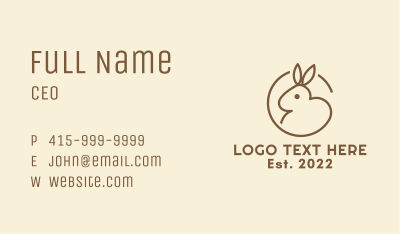 Cute Brown Hare Business Card Image Preview