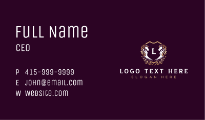 Horse Shield Crest Business Card Image Preview