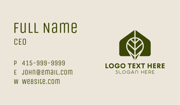 Greenhouse Leaf Gardening Business Card Design Image Preview