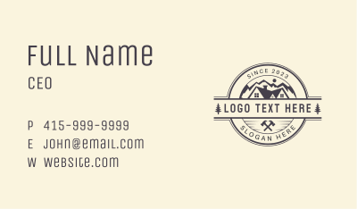 Wood Cabin Carpentry Business Card Image Preview