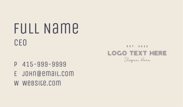 Modern Minimalist Feminine Wordmark Business Card Design Image Preview