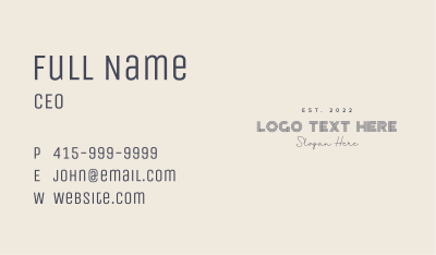 Modern Minimalist Feminine Wordmark Business Card Image Preview