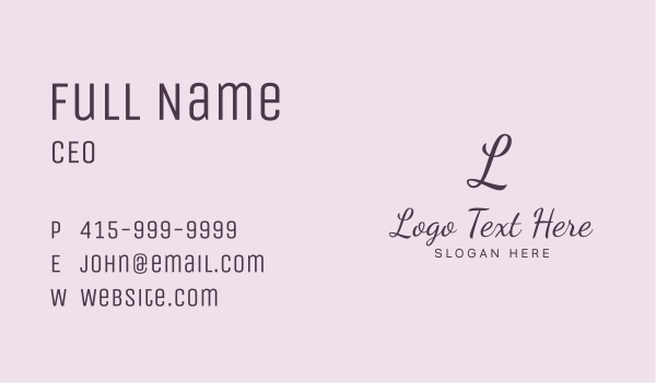 Feminine Boutique Lettermark Business Card Design Image Preview