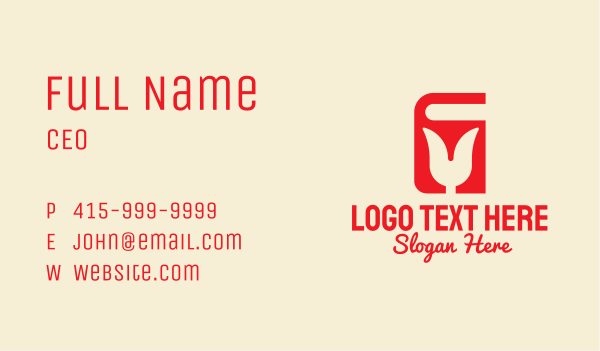 Red Tulip Book  Business Card Design Image Preview