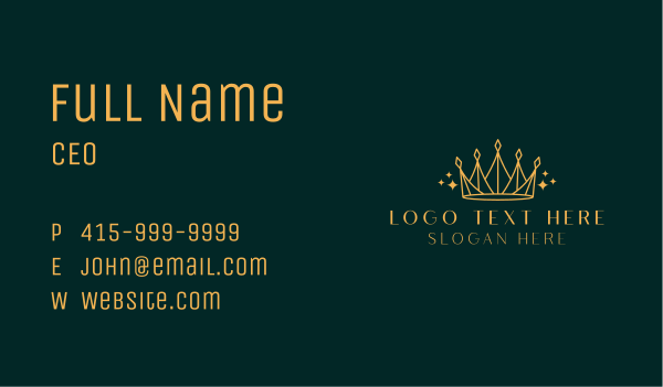 Minimalist Luxury Crown Business Card Design Image Preview