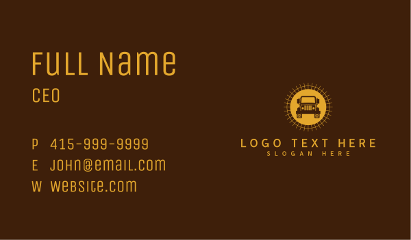 Golden Emblem Jeepney Business Card Design Image Preview