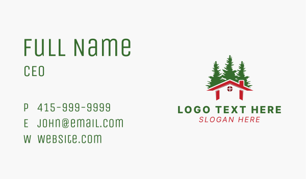 Cabin House Real Estate  Business Card Design Image Preview