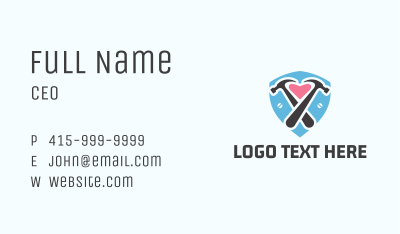 Hammer Heart Shield Business Card Image Preview