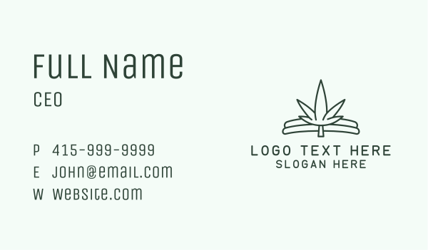 Simple Marijuana Leaf  Business Card Design Image Preview