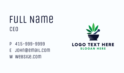 Mortar Pestle Weed Business Card