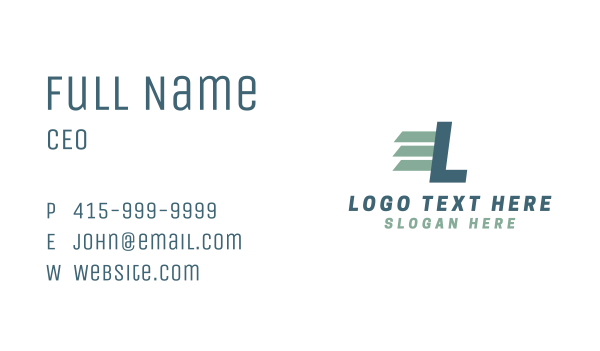 Logistics Courier Lettermark Business Card Design Image Preview