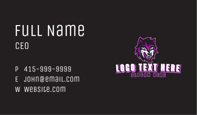 Purple Wolf Beast Gaming Business Card Image Preview