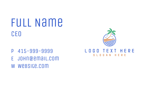 Beach Summer Resort Business Card Design Image Preview