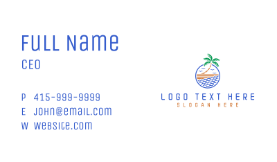 Beach Summer Resort Business Card Image Preview