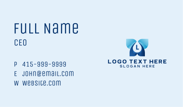 Butterfly Droplet Lettermark Business Card Design Image Preview